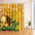 thumbnail image 1 of Libin Christmas Baubles on Pine Tree Twig Tinsel Picture Print Polyester Fabric Bath Curtain, Bathroom Shower Curtain 66x72 inches, 1 of 3