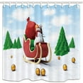thumbnail image 1 of Libin Christmas Snowman On Sleigh With A Bag Of Gift Polyester Fabric Bathroom Shower Curtain 66x72 inches, 1 of 3