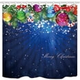 thumbnail image 1 of Libin Christmas Xmas Ball in Fir Twig with Star for Festival Polyester Fabric Bathroom Shower Curtain 66x72 inches, 1 of 3