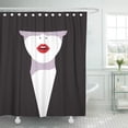 thumbnail image 1 of Libin Classy High Cartoon Glamorous Woman Red Lips on Shower Curtain 66x72 inch, 1 of 3
