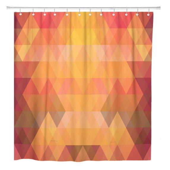 Libin Colorful Abstract Mosaic Triangle Geometric Rhombus Orange Color Creative Shower Curtain 66x72 inch