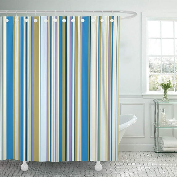 Libin Colorful Abstract Striped Band Color Colored Continuity Erect Geometric Shower Curtain 60x72 inch