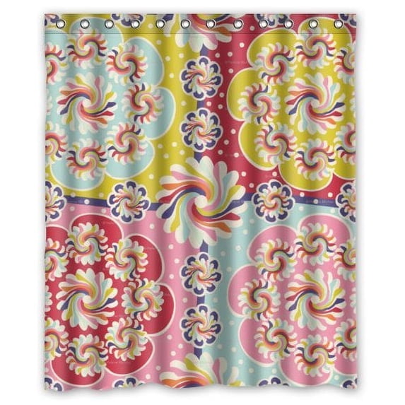 Libin Colorful Mandala Pattern Waterproof Bathroom Fabric Shower Curtain 60x72 inches