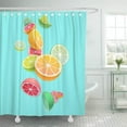 thumbnail image 1 of Libin Colorful Orange Tropical Citrus Fruits Composition Styling Blue Slice Shower Curtain 66x72 inch, 1 of 3