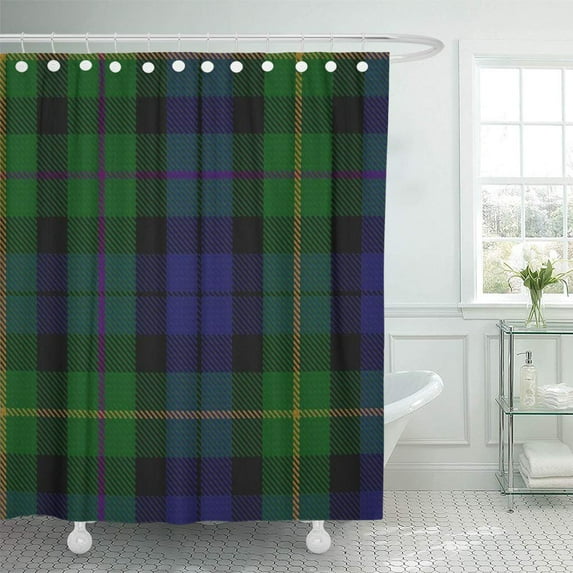 Libin Colorful Pattern Traditional Macbride Tartan Plaid Scottish Classic Custom Shower Curtain 66x72 inch