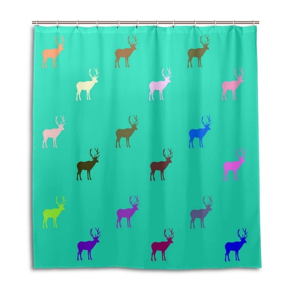 Libin Colorful Reindeer Shower Curtain Waterproof Bathroom Shower Curtain 60x72 inches