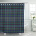 thumbnail image 1 of Libin Colorful Tartan Green and Blue Clan Stevenson Scottish Pattern Shower Curtain 66x72 inch, 1 of 3