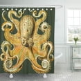 thumbnail image 1 of Libin Cool Nautical Sea Octopus Green Cottage Patio Shower Curtain 60x72 inch, 1 of 3