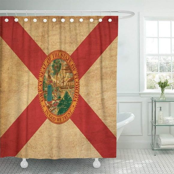 Libin Country Florida Flag Souvenir National Symbol Backpacker Traveler Geography Shower Curtain 60x72 inch