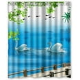 thumbnail image 1 of Libin Couple White Swan Shower Curtain Polyester Fabric Bathroom Decorative Curtain Size 60x72 Inches, 1 of 3