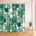thumbnail image 1 of Libin Creative Art Green Plants Horseshoes Succulents Polyester Fabric Bathroom Shower Curtain 66x72 inches, 1 of 3