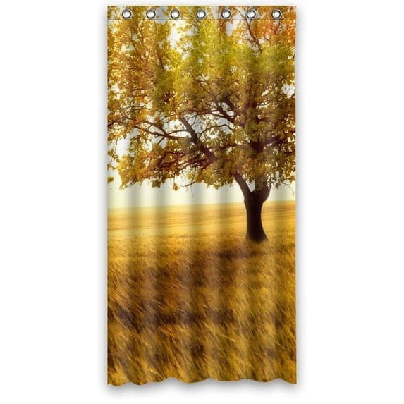 Libin Crop landscape Shower Curtain Polyester Fabric Bathroom Decorative Curtain Size 36x72 Inches