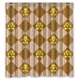 thumbnail image 1 of Libin Cute Cartoon Design Bears In Brown Plaid Shower Curtain Waterproof Polyester Fabric Bathroom Curtain 66x72 inch, 1 of 3