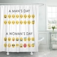 thumbnail image 1 of Libin Cute Funny Man Day and Woman Emotions Pattern Couple Shower Curtain 66x72 inch, 1 of 3