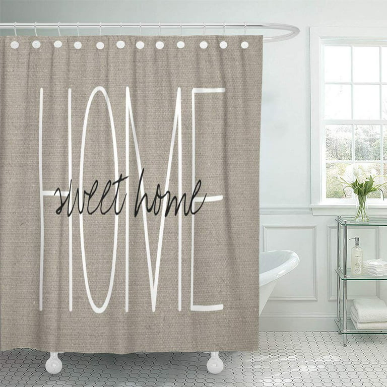 Libin Cute Rustic Home Sweet Burlap Monogram Love Family Farmhouse Shower Curtain 60x72 Inch Com