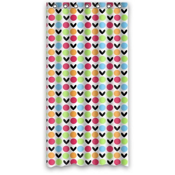 Libin Cute Simple Colorful Dots And Black Butterfly Patterns Shower Curtain Waterproof Polyester Fabric Bathroom Curtain 36x72 inch