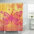 thumbnail image 1 of Libin Cute Watercolor Butterfly Pink Orange Yellow Wings Nature Colors Shower Curtain 66x72 inch, 1 of 3