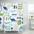 thumbnail image 1 of Libin Cute with Cartoon Dinosaurs Party and Children Room Dino Silhouette Animal Baby Polyester Shower Curtain Bathroom Decor 66x72 inches, 1 of 3