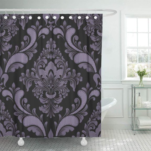 Libin Damask Classical Luxury Old Fashioned Royal Victorian for Exquisite Floral Baroque Shower Curtain 66x72 inch