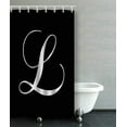 thumbnail image 1 of Libin Decors Black White Monogram L Monogrammed Bathroom Shower Curtain 48x72 inches, 1 of 3
