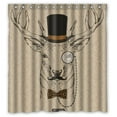 thumbnail image 1 of Libin Deer Elk Shower Curtain Polyester Fabric Bathroom Decorative Curtain Size 66x72 Inches, 1 of 3