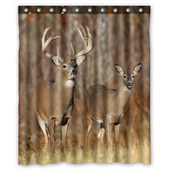Libin Deer Waterproof Shower Curtain Bathroom Decor Sets with Hooks 60x72 Inches