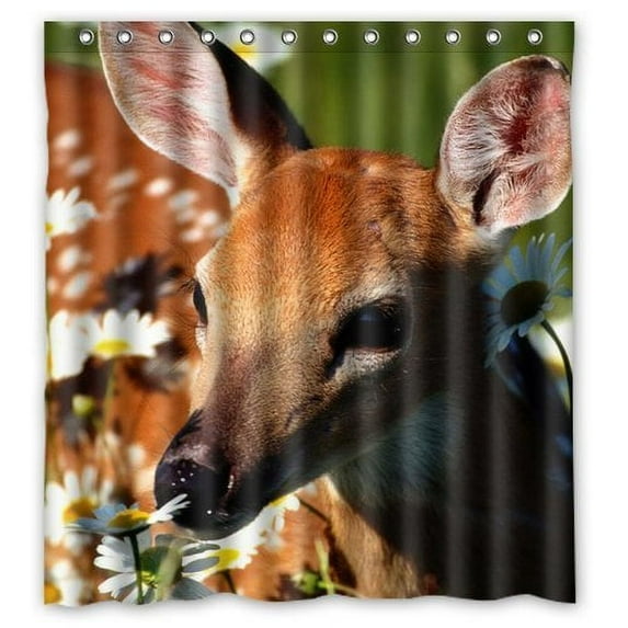 Libin Deers Shower Curtain Polyester Fabric Bathroom Decorative Curtain Size 66x72 Inches