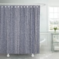 thumbnail image 1 of Libin Denim Abstract Striped Pattern Indigo Distressed Mottled Brushed Shower Curtain 66x72 inch, 1 of 3