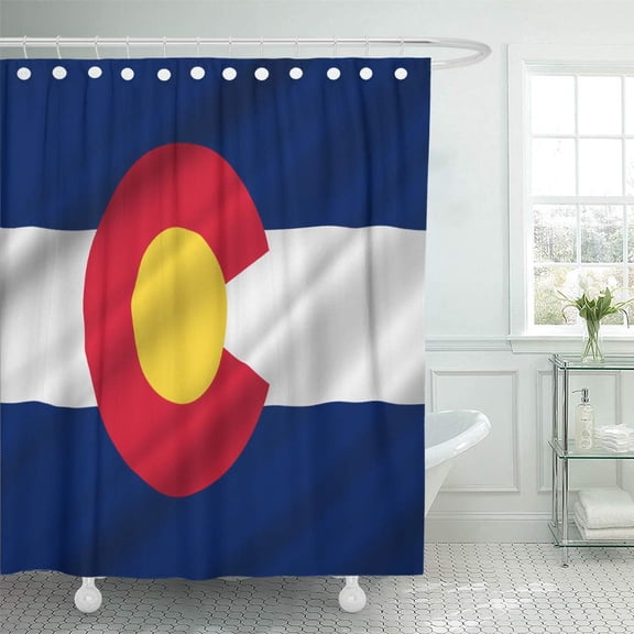 Libin Denver Flag of Colorado in United States 3D Allegiance Shower Curtain 66x72 inch