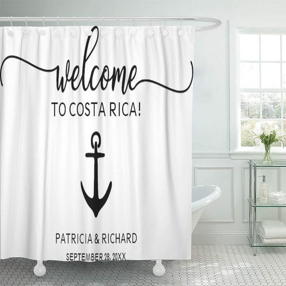 Libin Destination Nautical Wedding Weekend Welcome Favors Hotel Room Beach Shower Curtain 60x72 inch