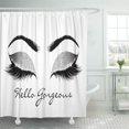 thumbnail image 1 of Libin Diamond Silver Gray White Makeup Lashes Hello Sleep Crystals Shower Curtain 60x72 inch, 1 of 3
