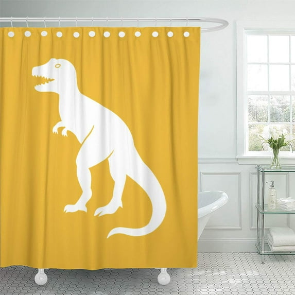 Libin Dino Prehistoric Tyrannosaurus Rex Dinosaur Yellow Paleontologist Jurassic Trex Shower Curtain 66x72 inch