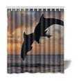 thumbnail image 1 of Libin Dolphin Waterproof Polyester Bathroom Shower Curtain 66x72 Inches, 1 of 3