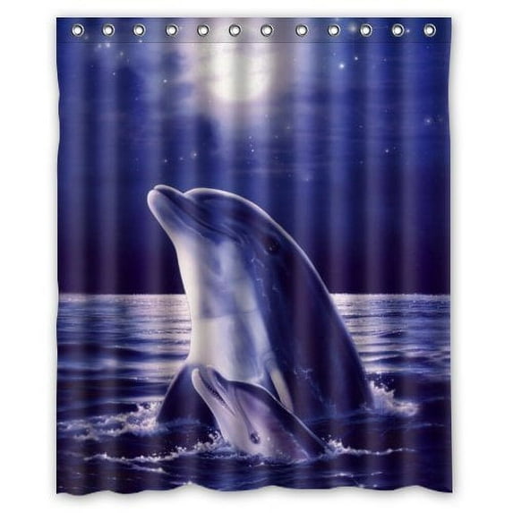 Libin Dolphin Waterproof Shower Curtain 66x72 inches