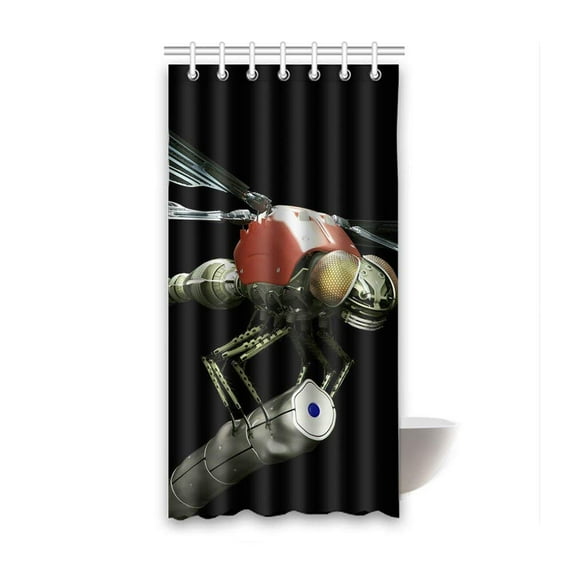 Libin Dragonfly Waterproof Polyester Bathroom Shower Curtain 36x72 Inches