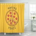 thumbnail image 1 of Libin Drawn Funny Pizza Peace Cartoon Cheese Cute Delicious Drawing Shower Curtain 66x72 inch, 1 of 3