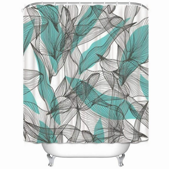 Libin Elegant Leaves Your Floral Textures Geometric Texture Shower Curtain 66x72 Inches