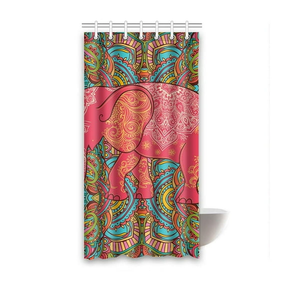 Libin Elephant Waterproof Polyester Bathroom Shower Curtain 36x72 Inches