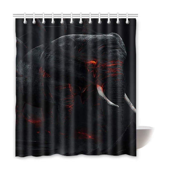 Libin Elephant Waterproof Polyester Bathroom Shower Curtain 66x72 Inches