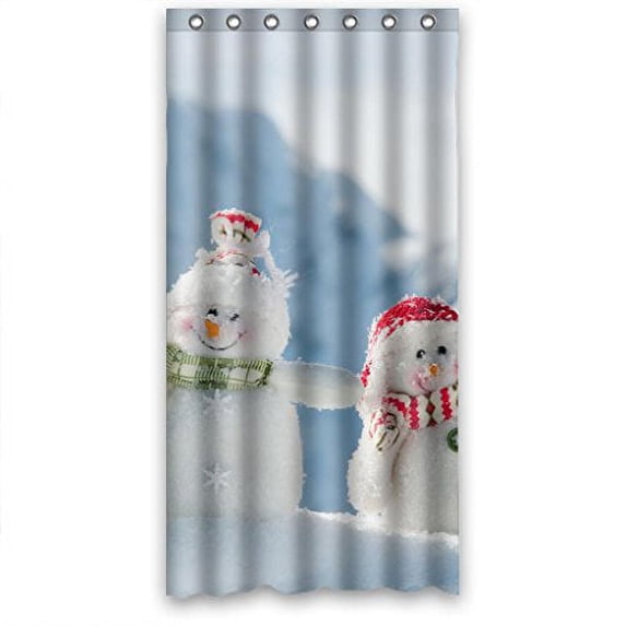 Libin Endearing Snowman Shower Curtain Polyester Fabric Bathroom Decorative Curtain Size 36x72 Inches