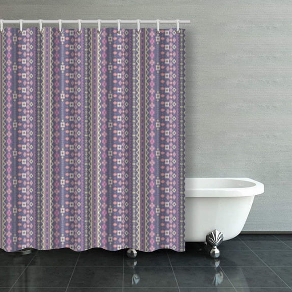 Libin Ethnic Boho Seamless Pattern Tribal Art Shower Curtains Bathroom Curtain 60x72 Inch