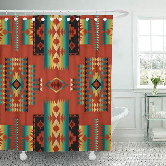 Libin Fabrics Tribal Sw Mexico Patterns Western Southwest Home Shower Curtain 60x72 inch