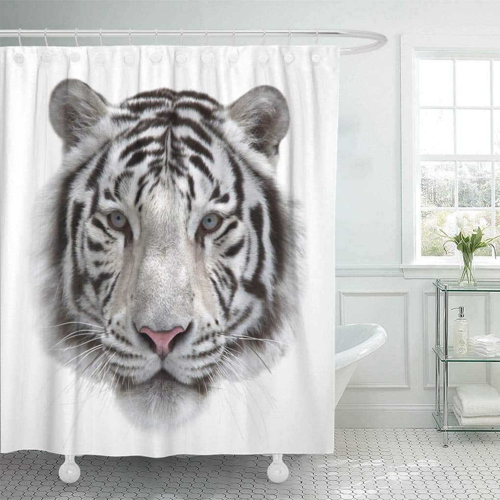 Libin Face of White Bengal Tiger Mask The Biggest Cat Shower Curtain ...