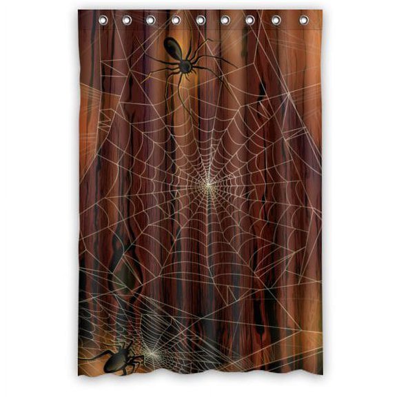 Libin Fashions Spider Shower Curtain Polyester Fabric Bathroom Decorative Curtain Size 48x72 Inches