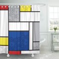 thumbnail image 1 of Libin Fatfatin Mondrian Minimalist De Stijl Retro Abstract Piet Simple Shower Curtain 66x72 inch, 1 of 3