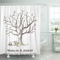 thumbnail image 1 of Libin Fingerprint Wedding Finger Tree Guestbook Thumbprint Thumb Shower Curtain 66x72 inch, 1 of 3
