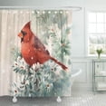 thumbnail image 1 of Libin Fir Red Christmas Winter Cardinal Bird Hand Watercolor Tree Shower Curtain 60x72 inch, 1 of 3