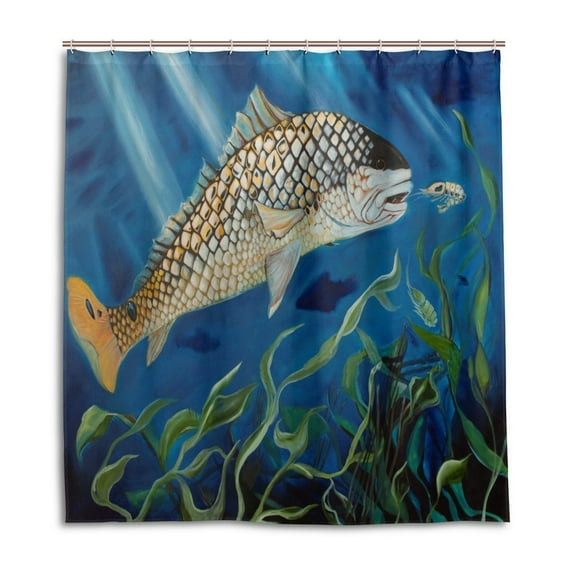 Libin Fish And Shrimp Shower Curtain Waterproof Bathroom Shower Curtain 66x72 inches