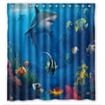thumbnail image 1 of Libin Fish Under The Sea Shower Curtain Polyester Fabric Bathroom Decorative Curtain Size 66x72 Inches, 1 of 3