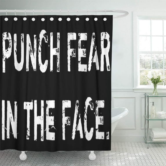 Libin Fitness Punch Fear in The Workout Exercise Motivation Inspiration Shower Curtain 60x72 inch